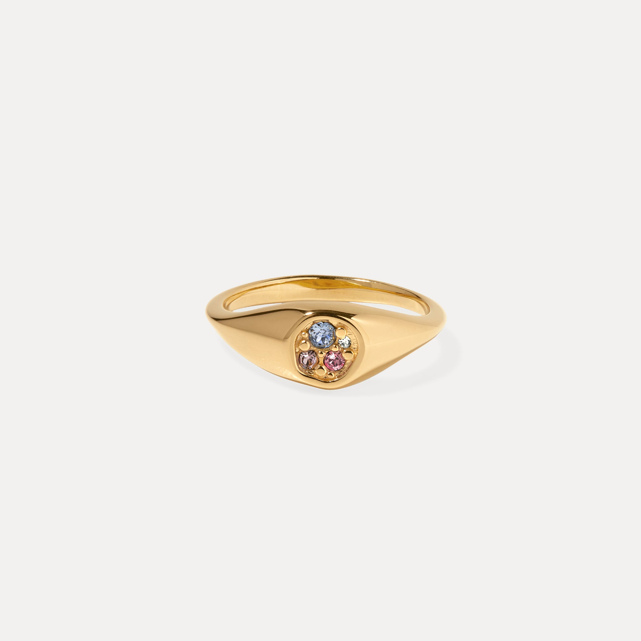 Stilnest Belong Pavé Ring 24k Gold Vermeil Gr 52 Kristall
