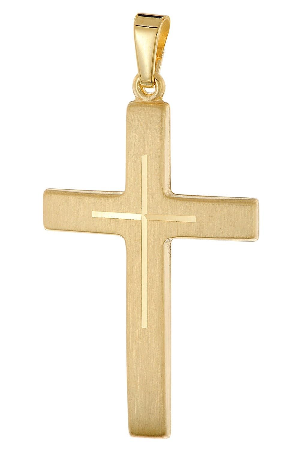 trendor Halsketten Kreuz-Anhänger Halskette Gold 333 60cm