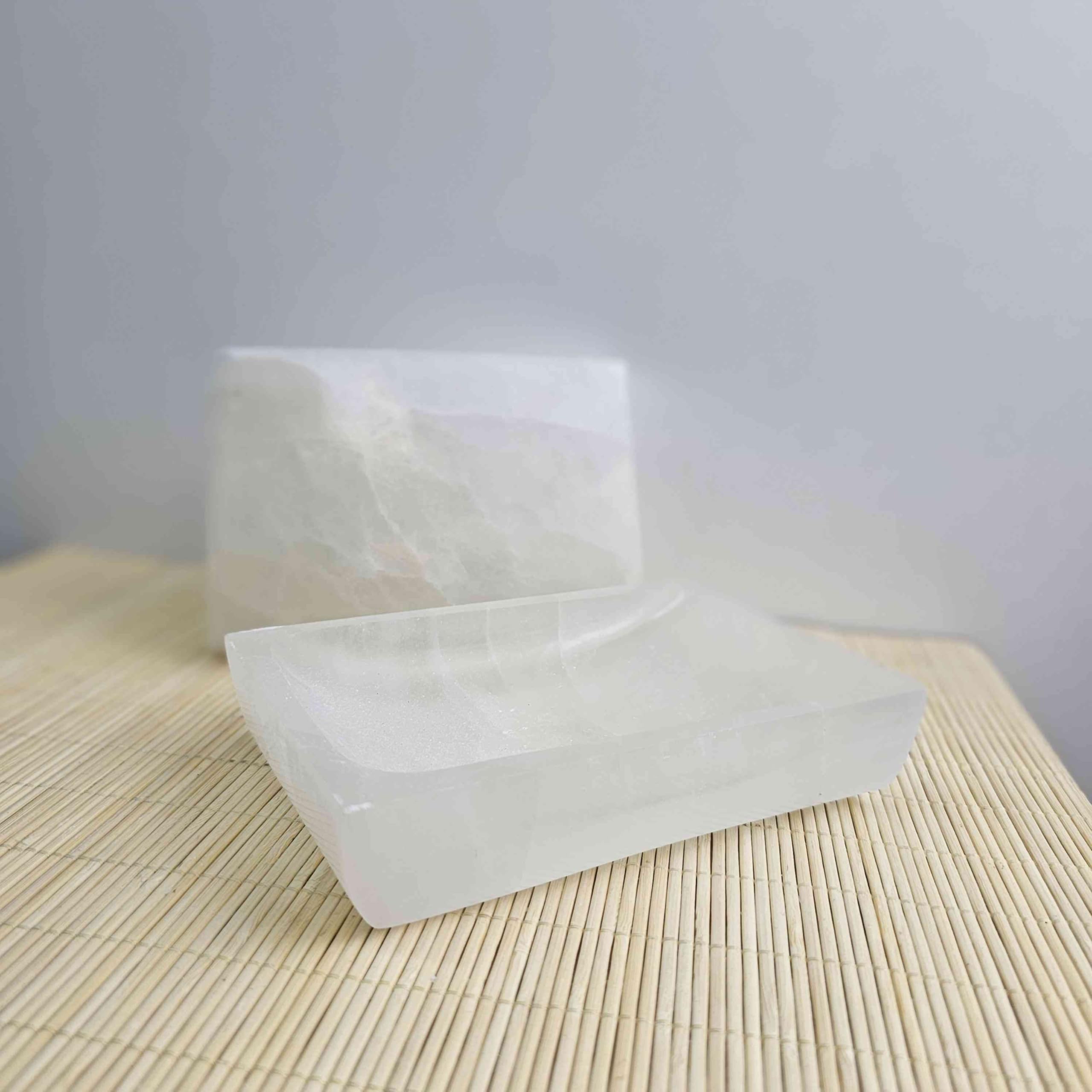NKlaus Healing Crystals Selenit Schale 15x10 cm rechteckig