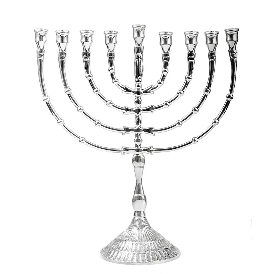 NKlaus CANDLE HOLDER Menorah 9er Silber 32 cm