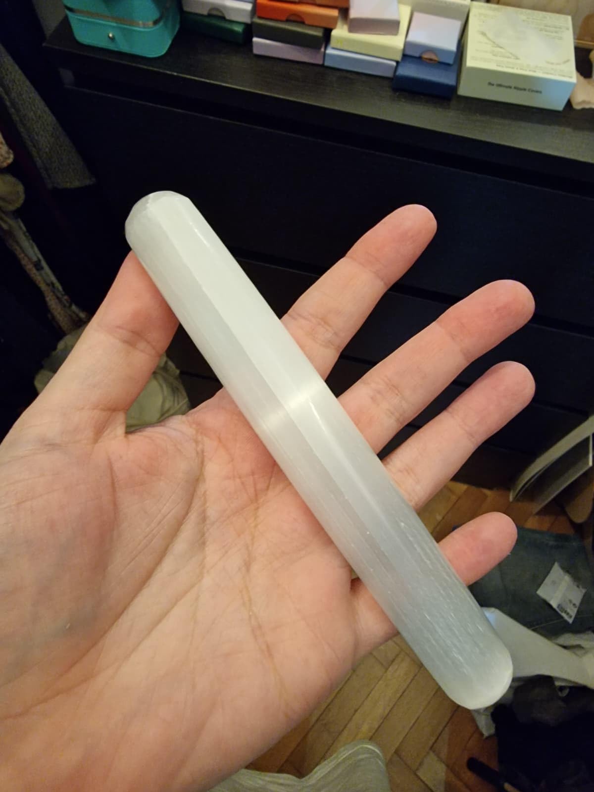 NKlaus Healing Crystals Selenit Massagestab 15 cm Reiki Stab 1 Stück