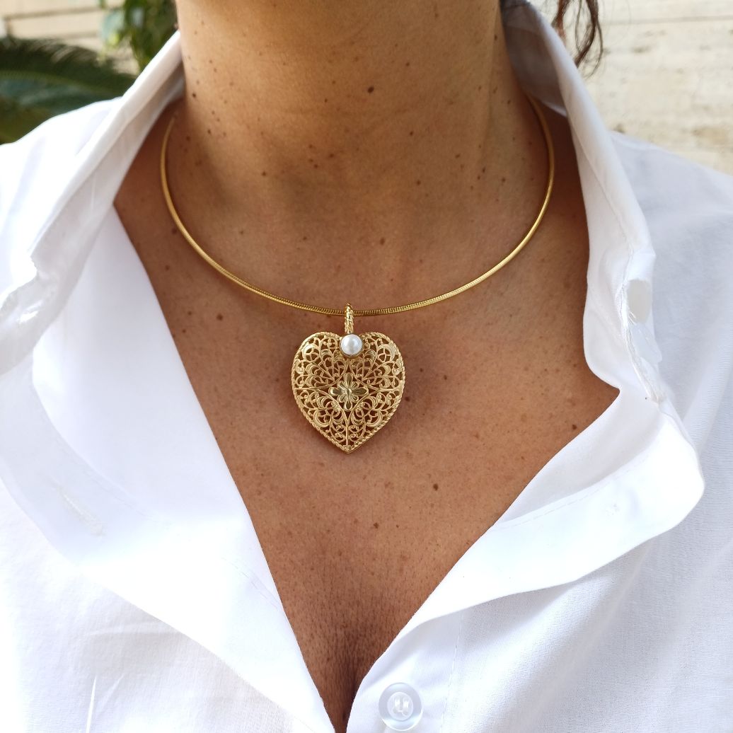 Alevá Bijoux Cuori Cupido Anhänger kleine Perle 3,5 cm