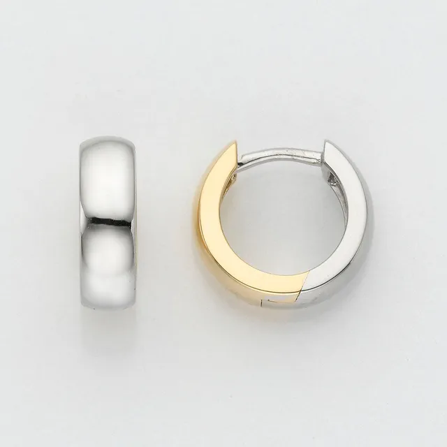 Eugen Rühle Ohrschmuck Scharnier-Creolen 4x12,5mm Huggies 585 Rotgold