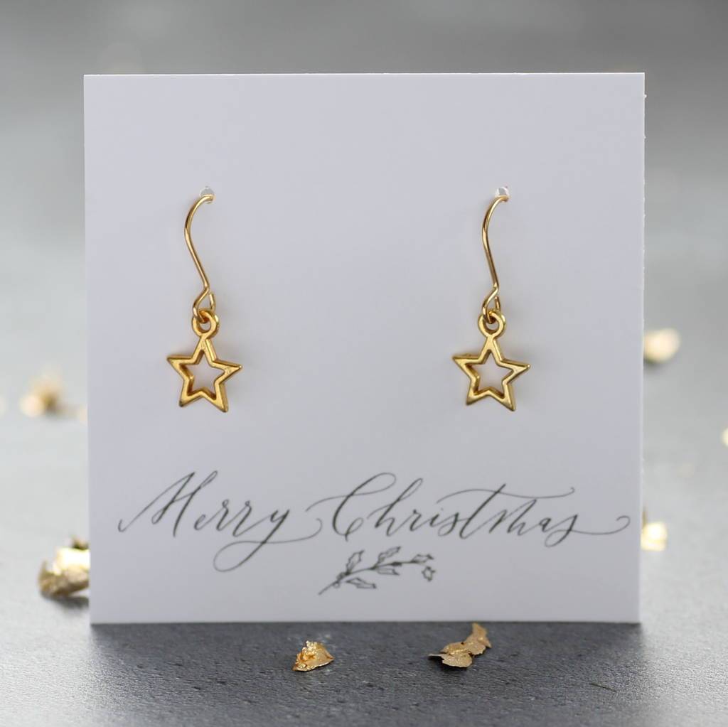 Joy by Corrine Smith Gold Star Ohrringe goldplattiert 1,1cm
