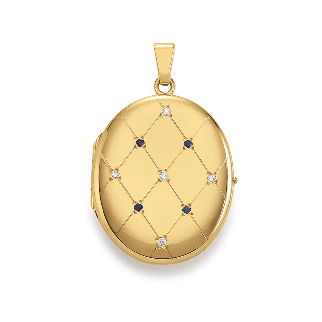 Eugen Rühle Anhänger Medaillon oval 0,05ct 23x28mm Gold 750