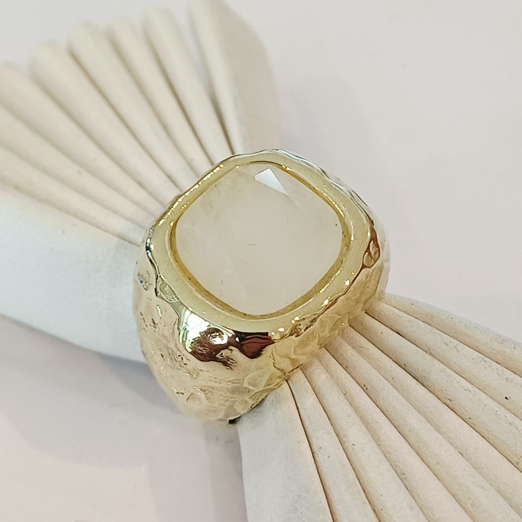 Alevá Bijoux Medea Ring Bronze Gold Quarz verstellbar
