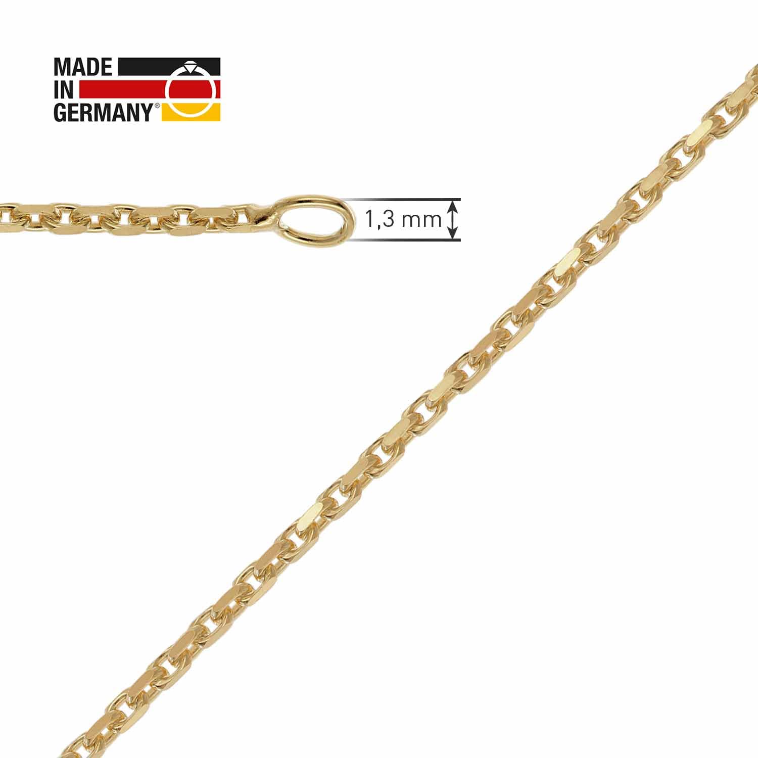 trendor 28804 Ankerkette Halskette vergoldet 42 cm 1,3 mm