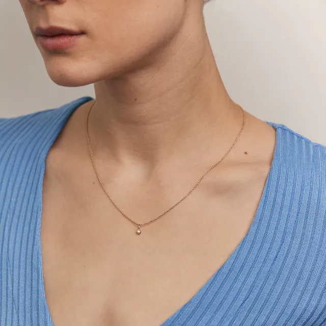Stilnest Diamant Mater Halskette 585 Gold 45 cm