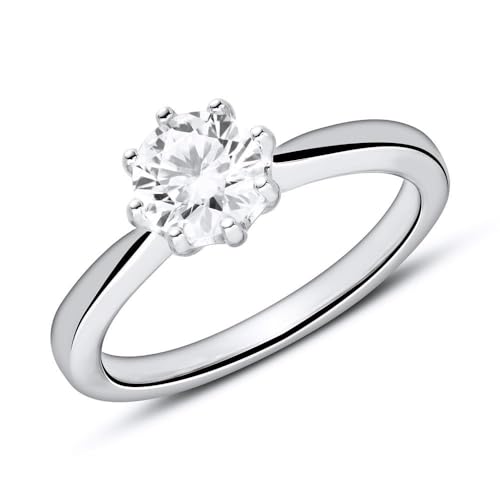 JEWLIX Solitärring 925 Silber Größe 58 gravierbar