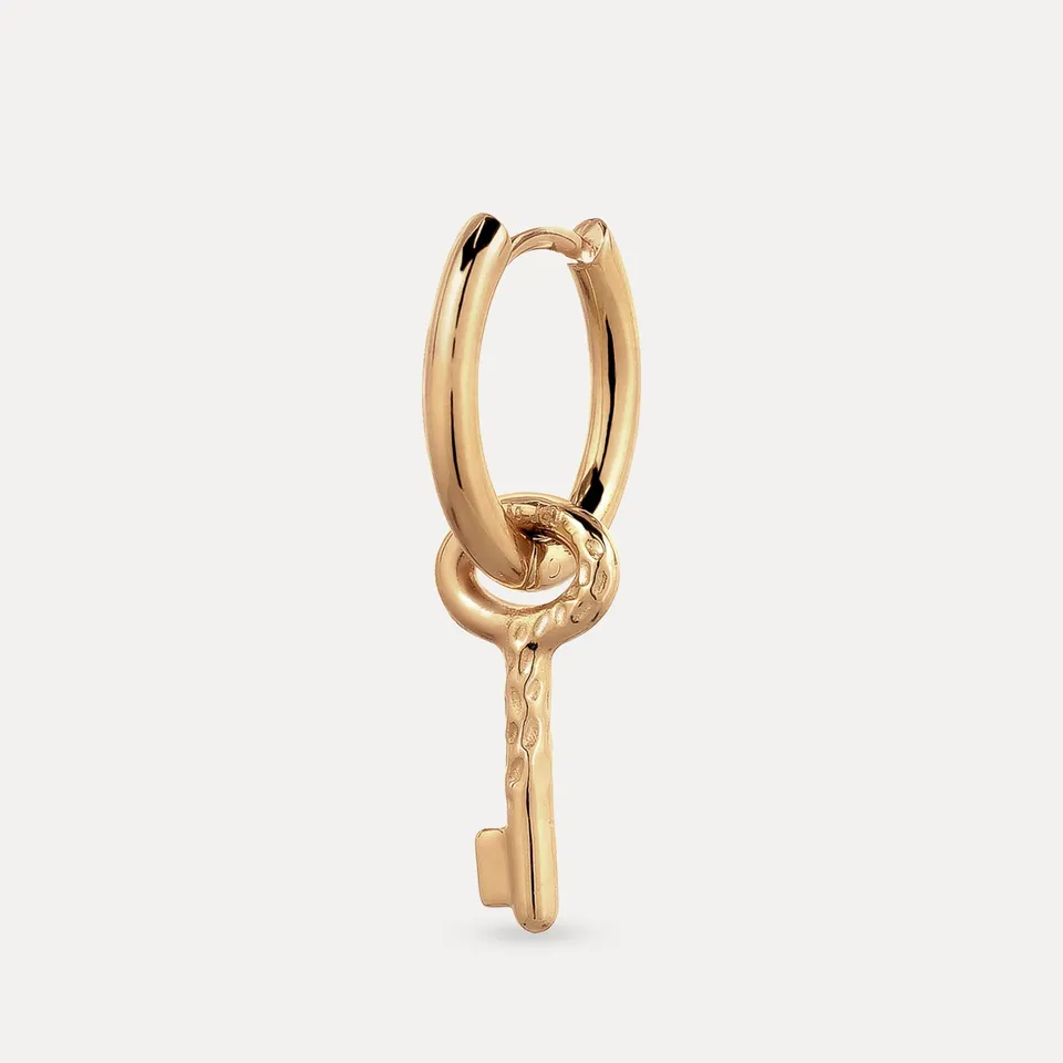 Stilnest Key Creole Single Ohrring Gold Vermeil