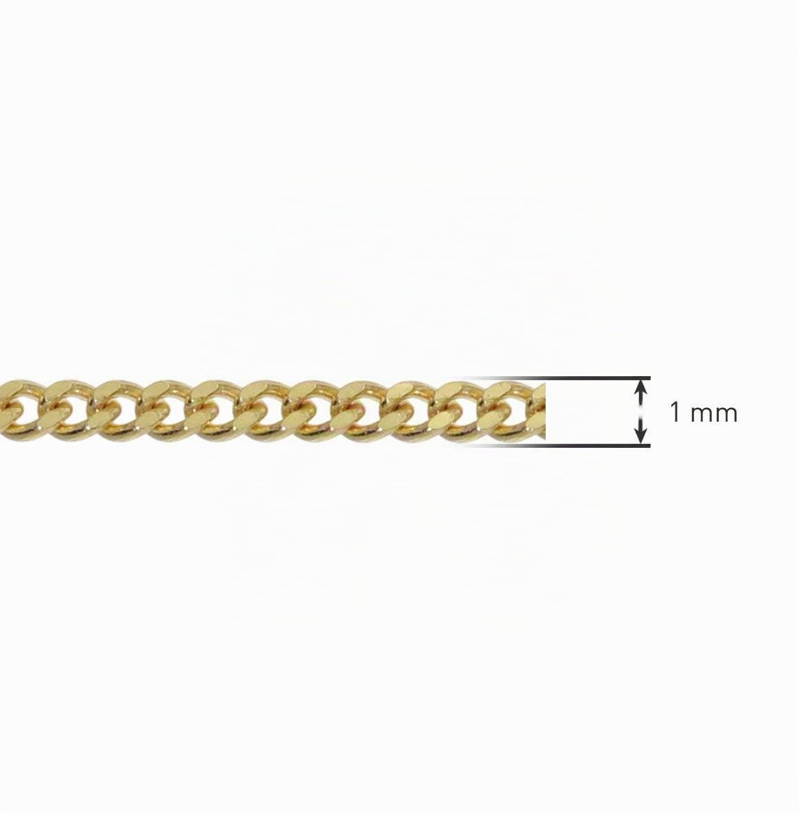 trendor 72023 Panzerkette 333 Gold Halskette 1,1 mm 42 cm