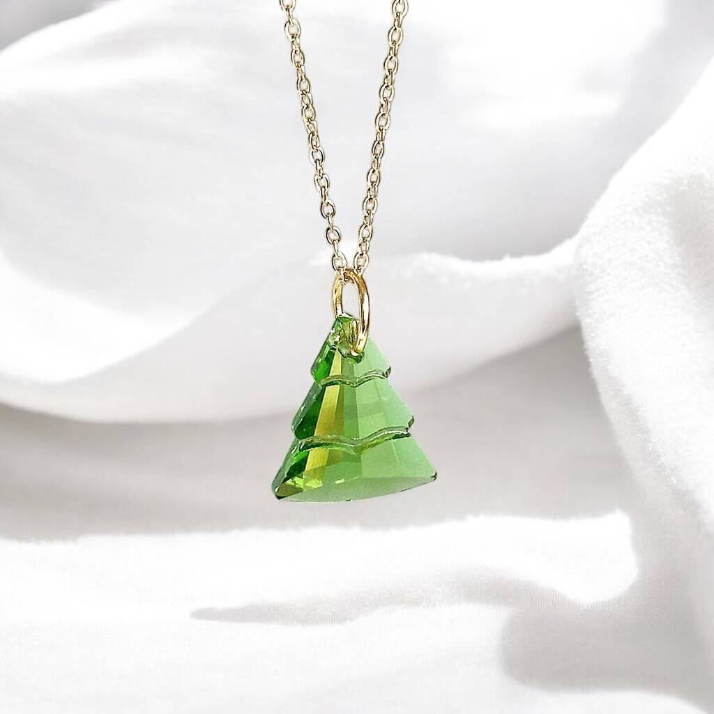 Joy by Corrine Smith Christmas Tree Halskette Gold Weihnachtsbaum Glas