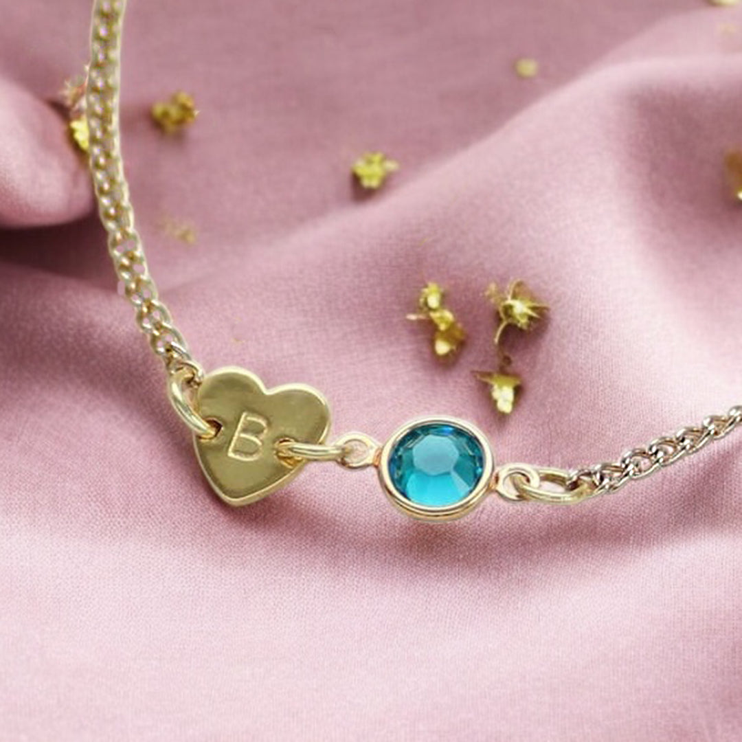 Joy by Corrine Smith Dainty Heart Armband Gold Geburtsstein