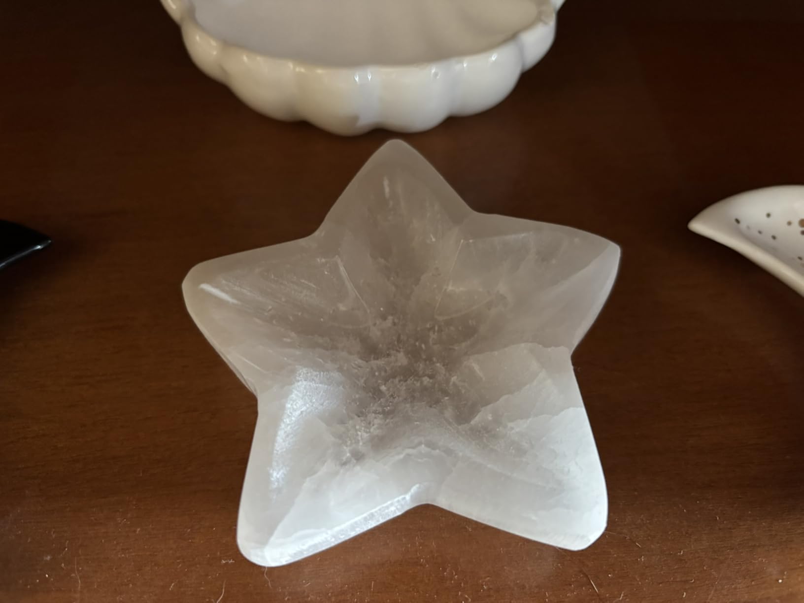 NKlaus Healing Crystals Selenit Sternschale 9 cm Handarbeit