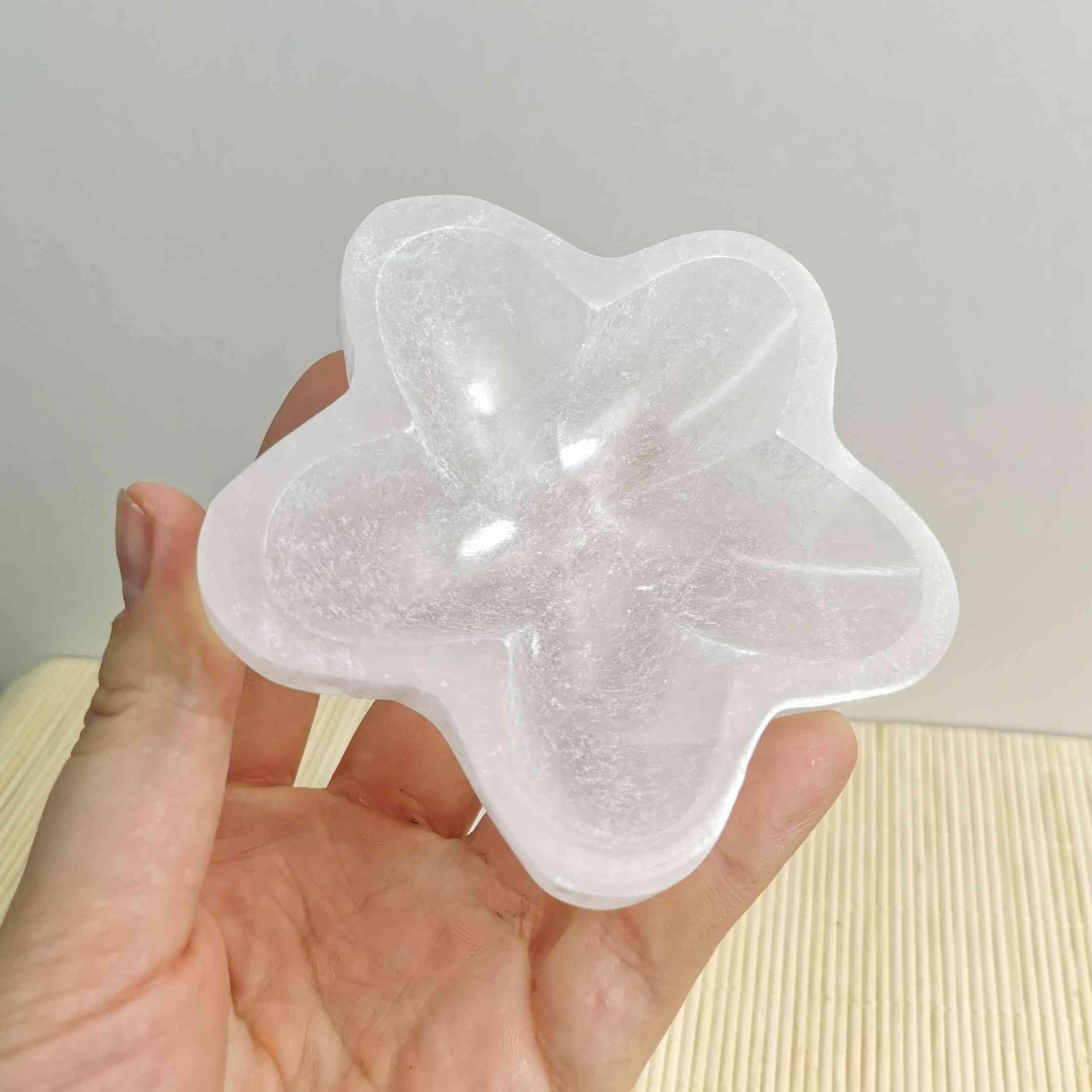 NKlaus HEALING CRYSTALS Selenit-Schale 9,5 cm Blume