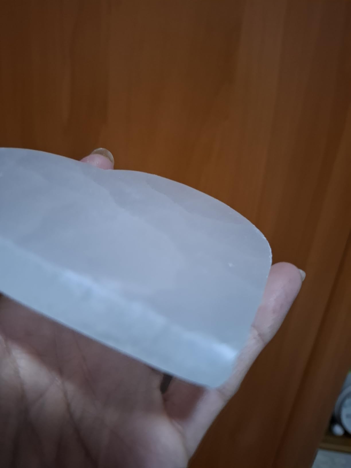 NKlaus Selenit Herzplatte Heilstein 12 cm 398 g