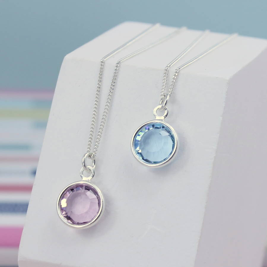 JOY by Corrine Smith Swarovski Birthstone Halskette Silber 40 cm