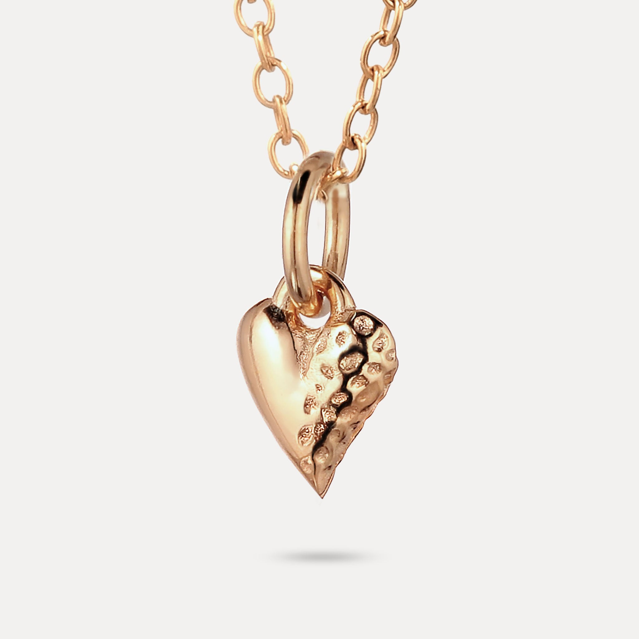 Stilnest Tiny Heart Anhänger 585 Gold strukturiert