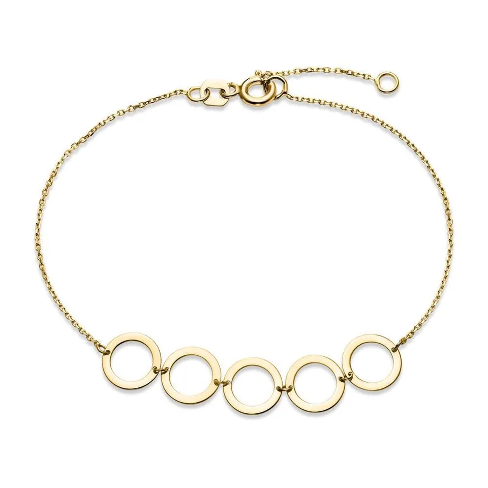 JEWLIX ID-Armbänder Damenarmband 375 Gelbgold Kreise