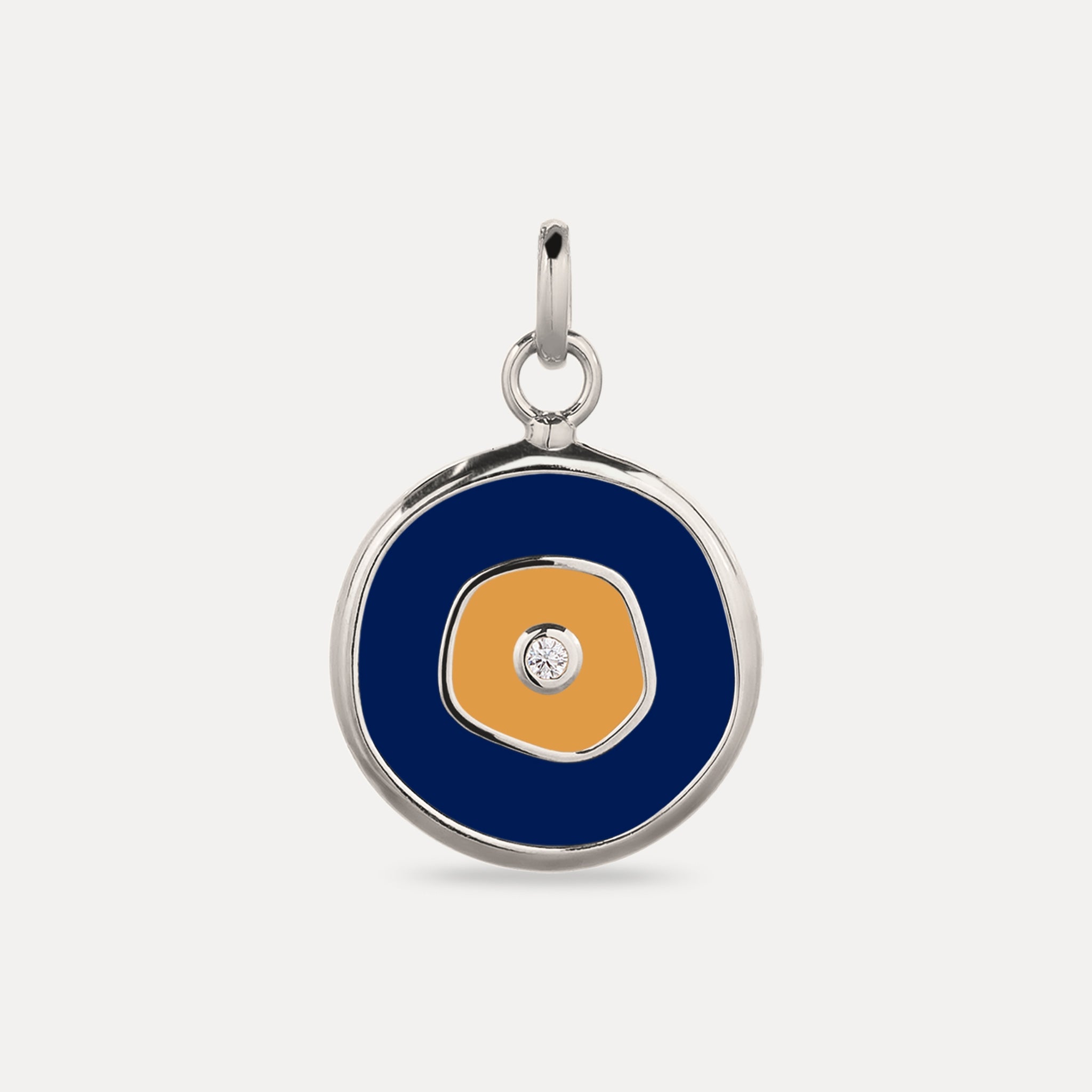 Stilnest Pendants Evil Eye Anhänger Saphir Dunkelblau Vermeil