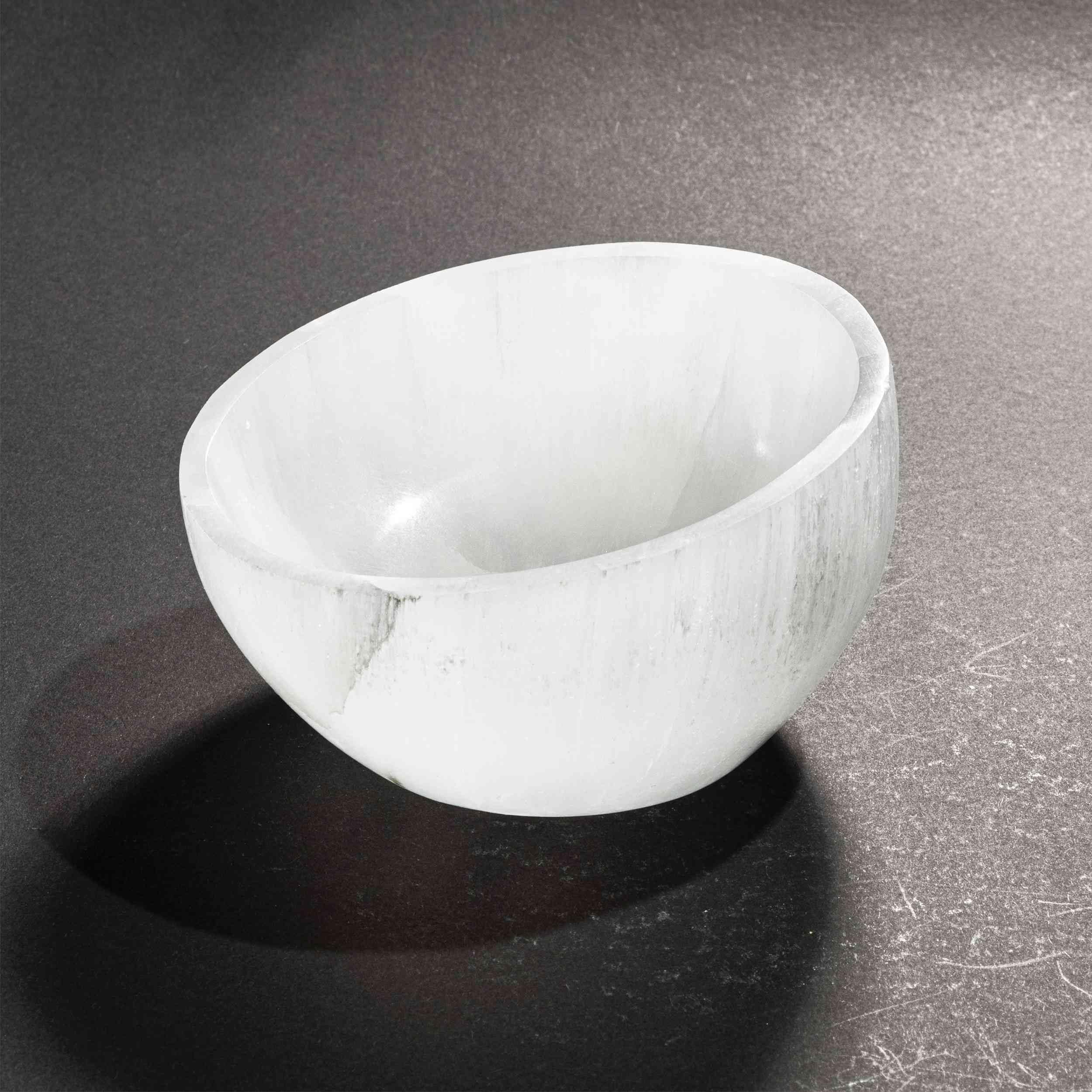 NKlaus Selenit-Schale rund 12x7 cm poliert