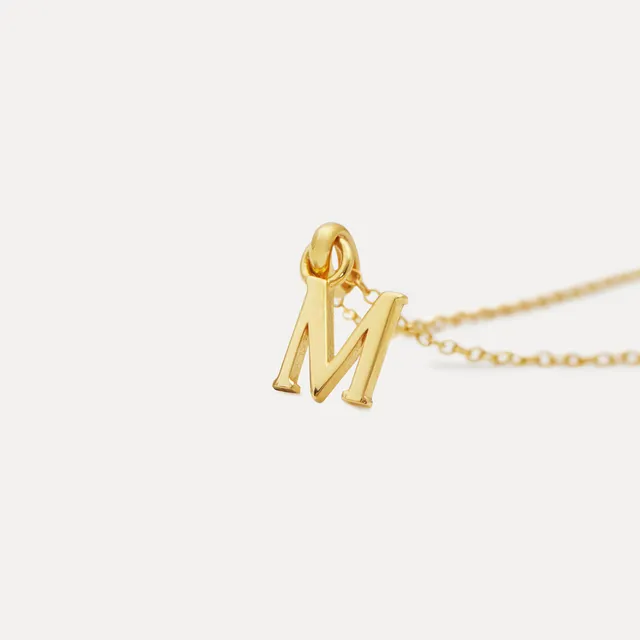 Stilnest Mini Initial Kette Buchstabe Gold Vermeil 45cm