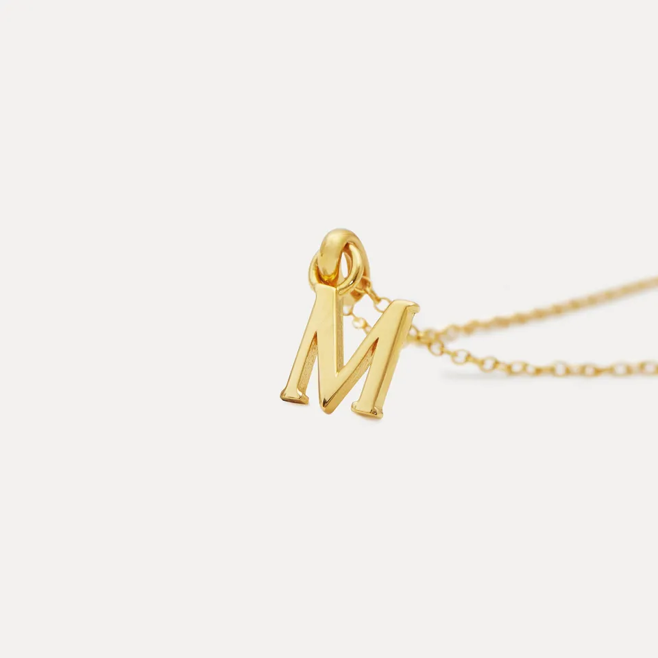 Stilnest Mini Initial Kette Buchstabe Gold Vermeil 45cm