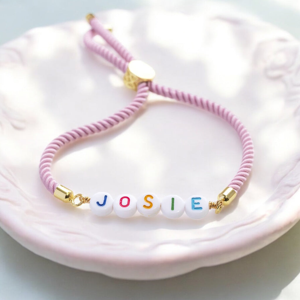 Joy Pink Custom Name Freundschaftsarmband rosa