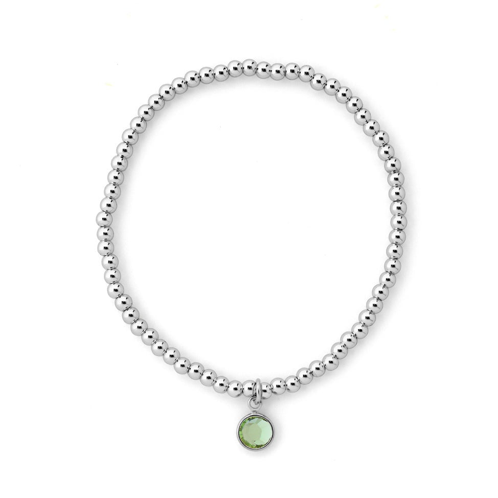 Joy Bracelets August Birthstone Perlenarmband Silber Peridot