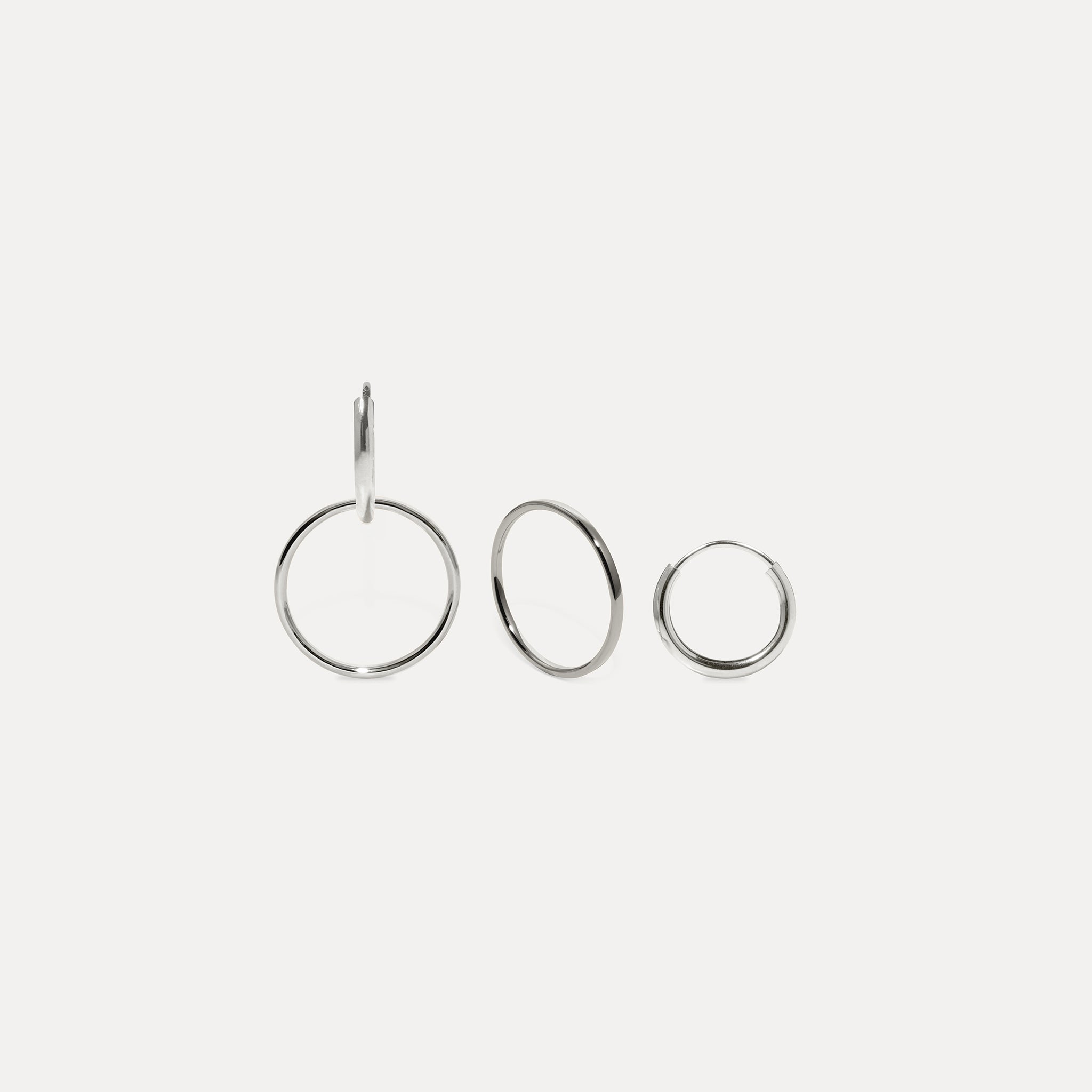 Stilnest Basic Double Creolen Ohrringe 13mm Gold