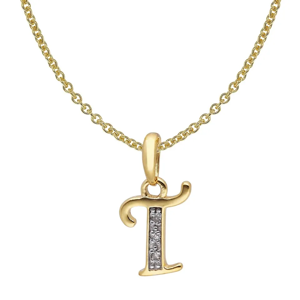 trendor Halsketten Buchstabe T Gold 333 Kette 38 cm