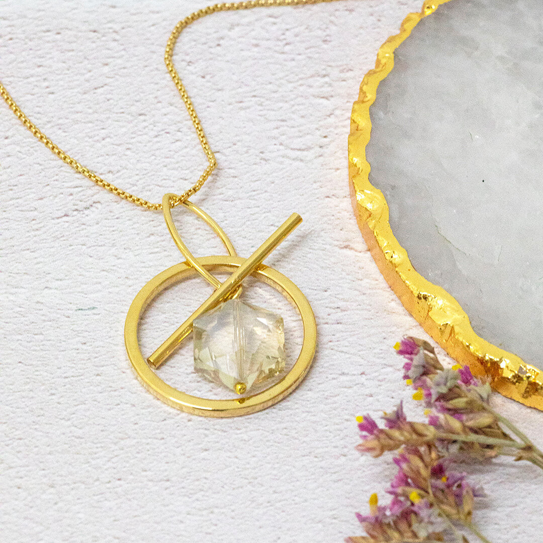 Joy by Corrine Smith Venus Hex Halskette Gold Lang Kristall