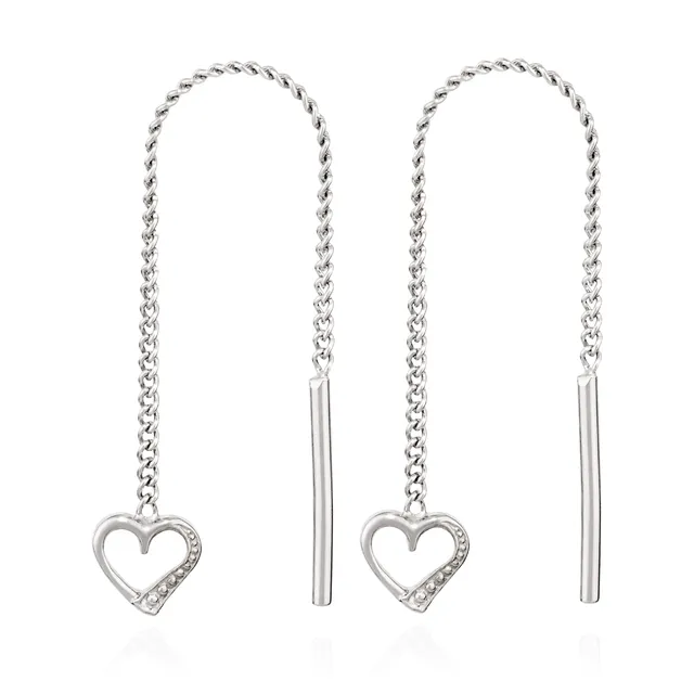 NKlaus Jewellery Herz-Durchzieher 925 Silber 5x5mm Paar