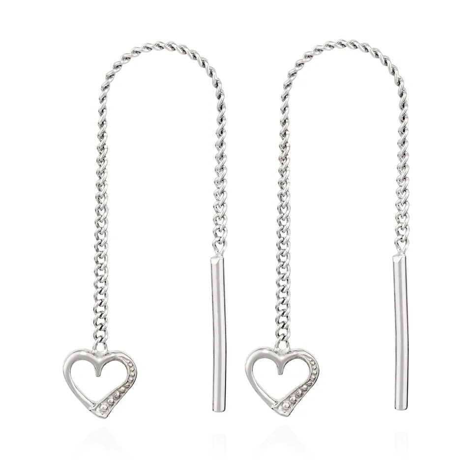 NKlaus Jewellery Herz-Durchzieher 925 Silber 5x5mm Paar