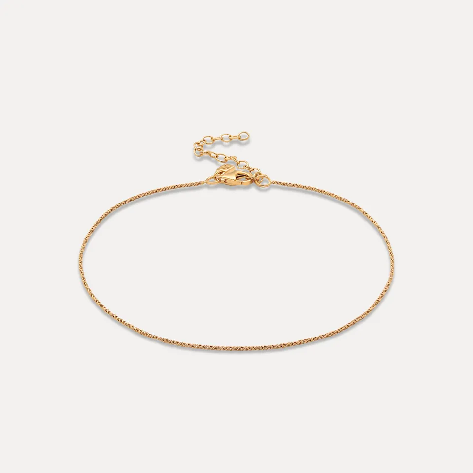 Stilnest Spiral Dainty Chain Fußkette Vermeil