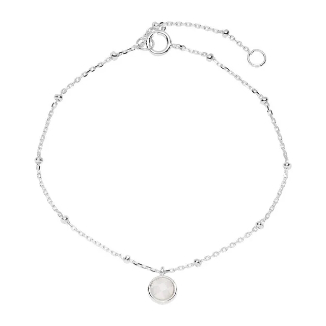 JEWLIX ID-Armbänder Stein Silberarmband Weiß 925er Silber Damen