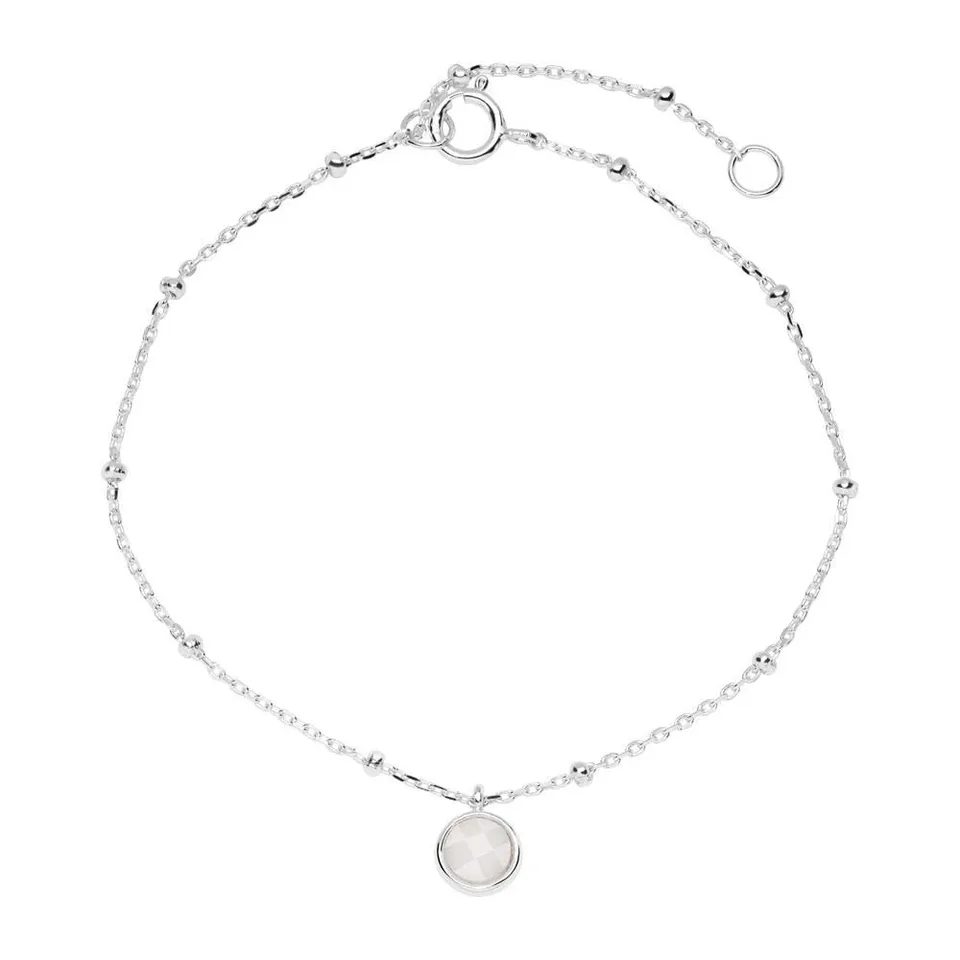 JEWLIX ID-Armbänder Stein Silberarmband Weiß 925er Silber Damen