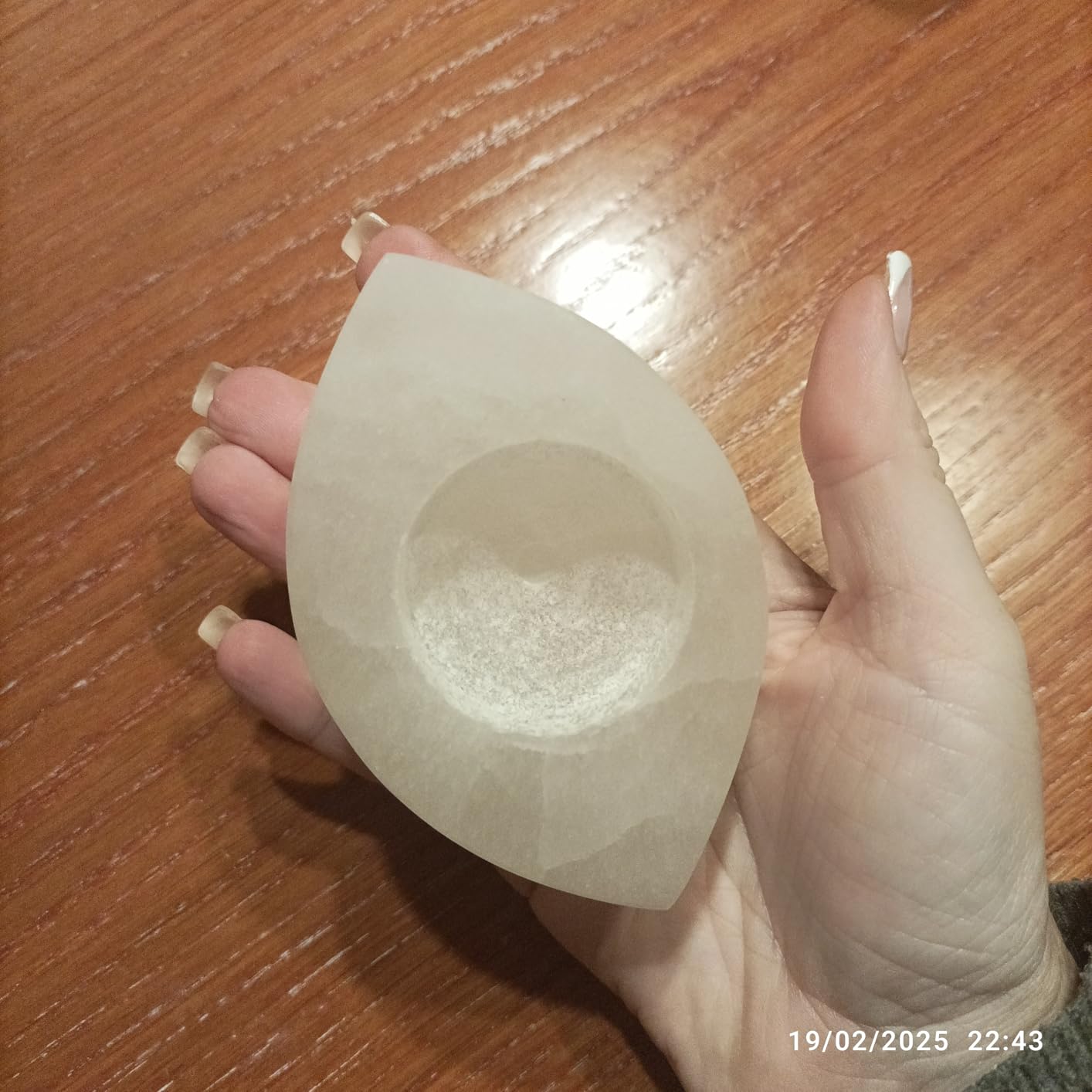 NKlaus Healing Crystals Selenit Teelichthalter Auge 10,5cm Stein