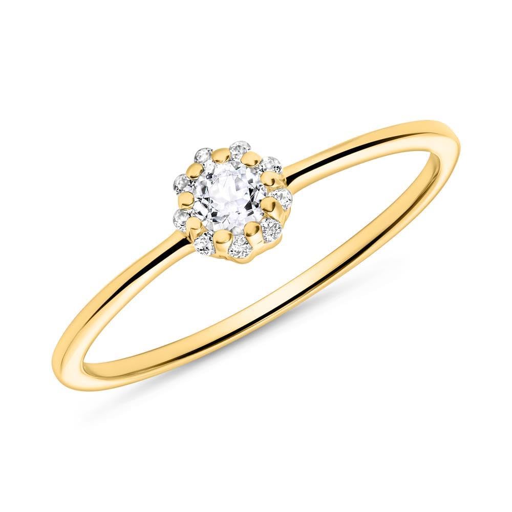 JEWLIX DR0526-G Ring Gold 585 Weißtopas 0,19ct Damen