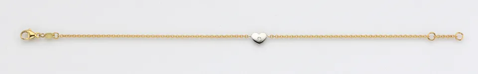 Eugen Rühle Herz Armband Ankerkette 585 Gold 0,01ct
