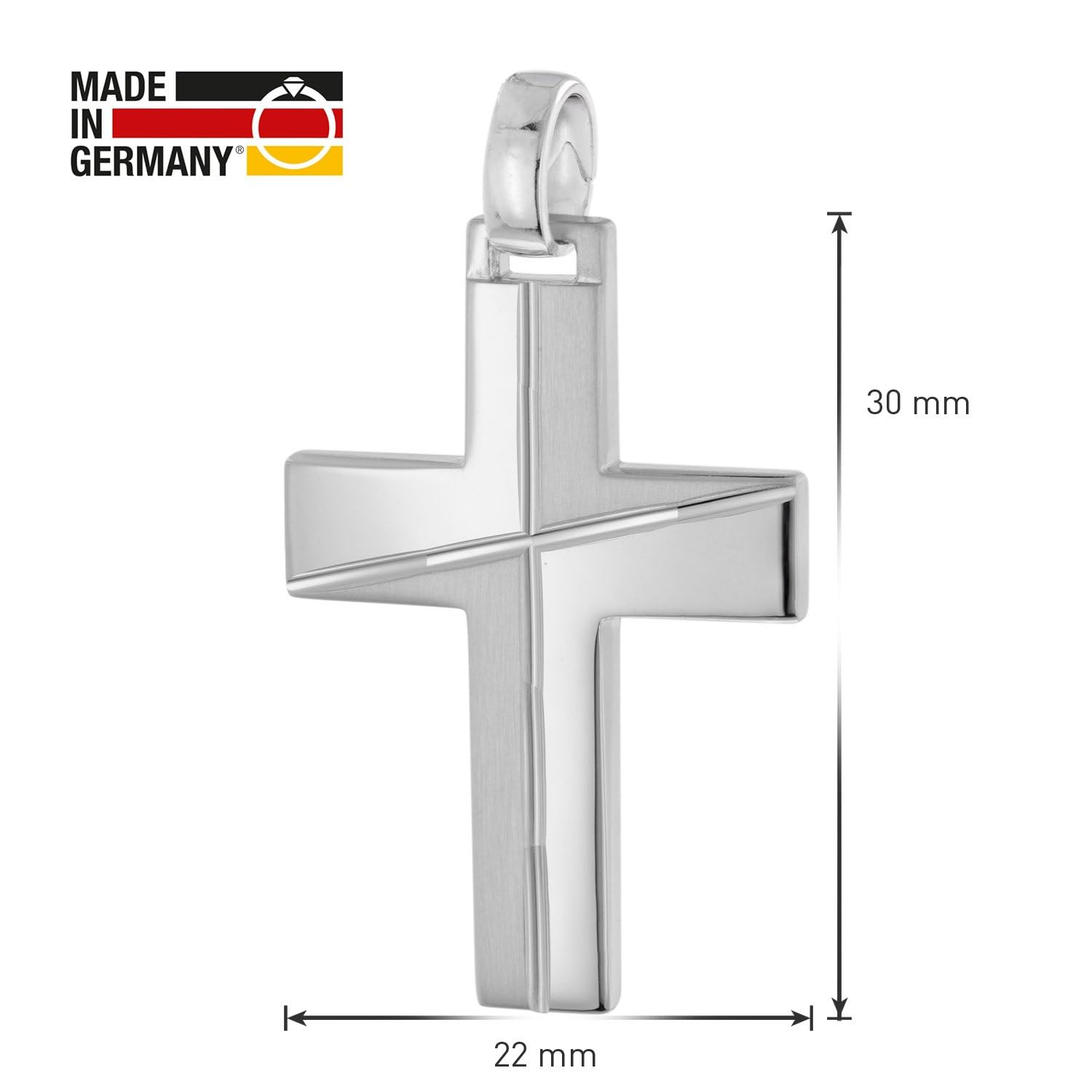 trendor 28408 Kreuz Halskette Herren Silber 60 cm rhodiniert