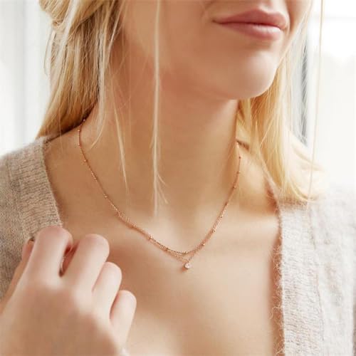 JEWLIX SN0511 Layerkette 925 Silber Zirkonia rosé