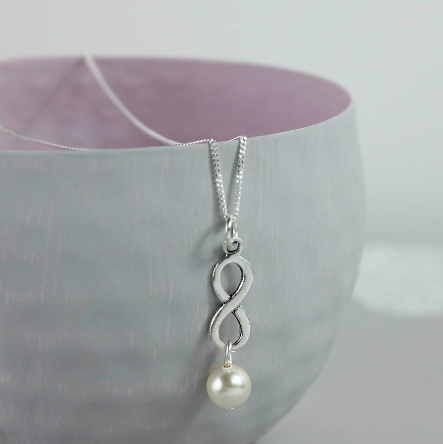 Joy by Corrine Smith Infinity Pearl Halskette Silber 40cm