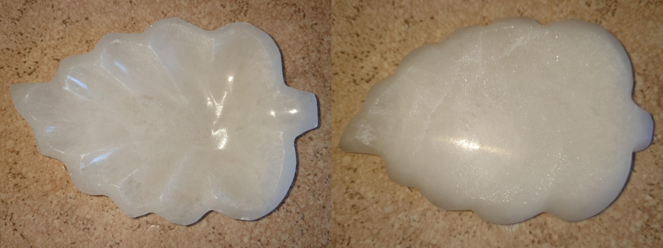 NKlaus Healing Crystals Selenit Blattschale 14 cm Energieschale