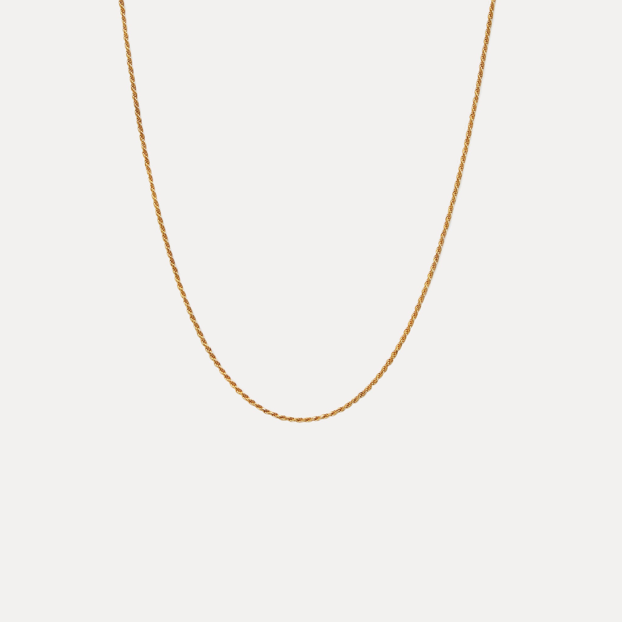 Stilnest Thin Kordelkette Halskette 24k Gold Vermeil 45 cm