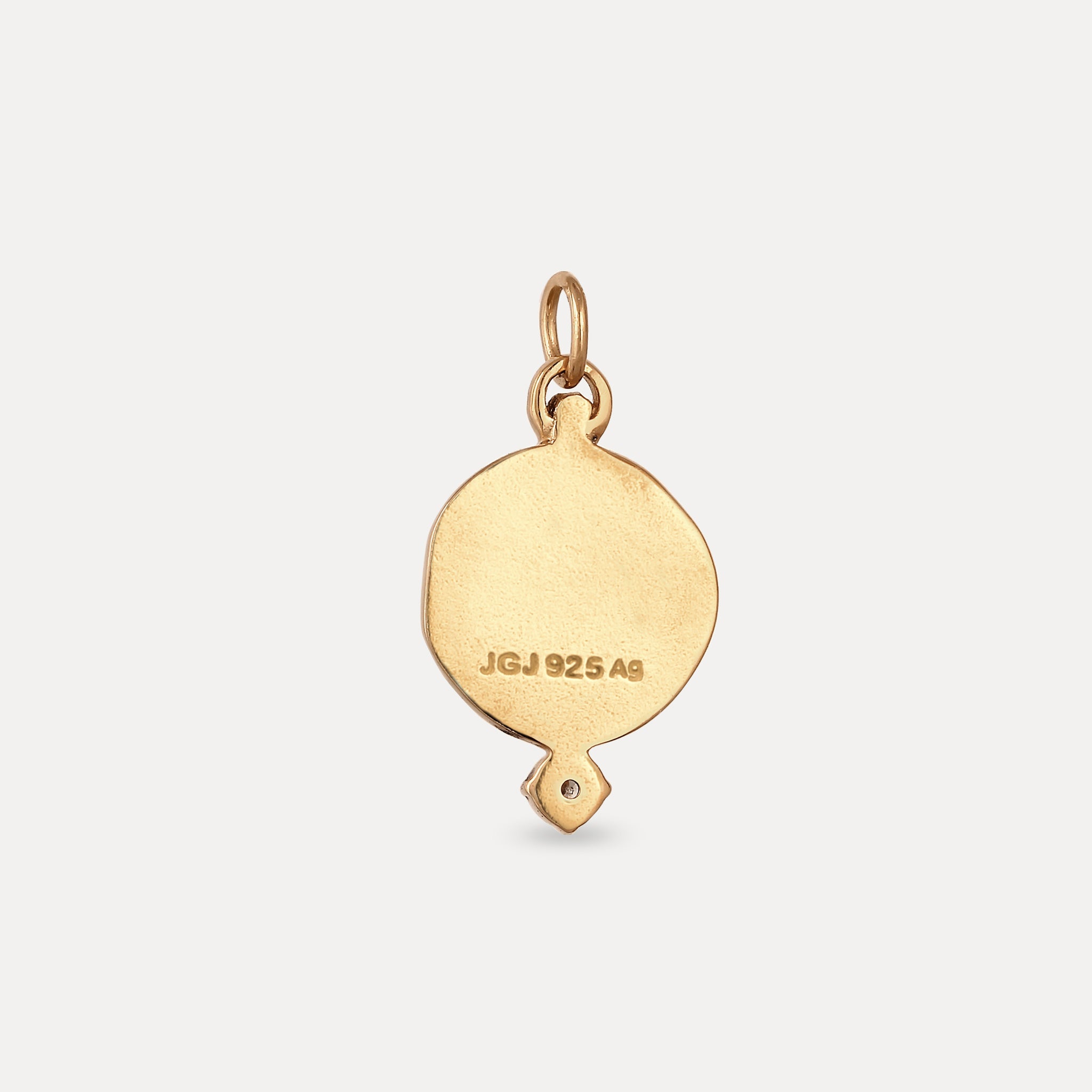 Stilnest Aquamarin Fluid Medallion Anhänger Gold Vermeil gravierbar