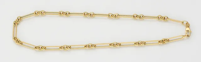 Eugen Rühle Fantasiekette Figaroanker 6mm Halskette Gelbgold