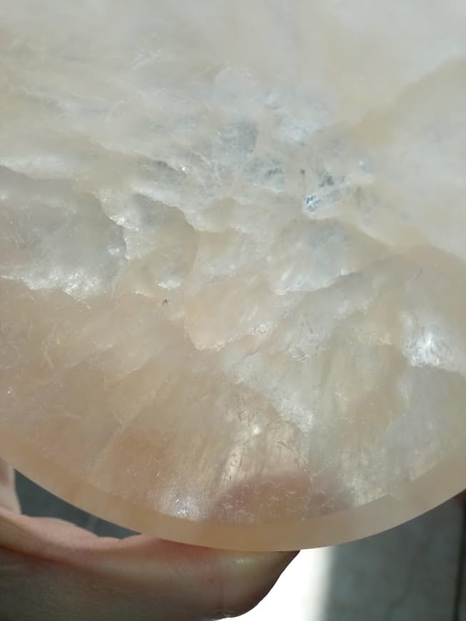 NKlaus Healing Crystals Pfirsich-Selenit-Schale 10 cm Kristallschale rund