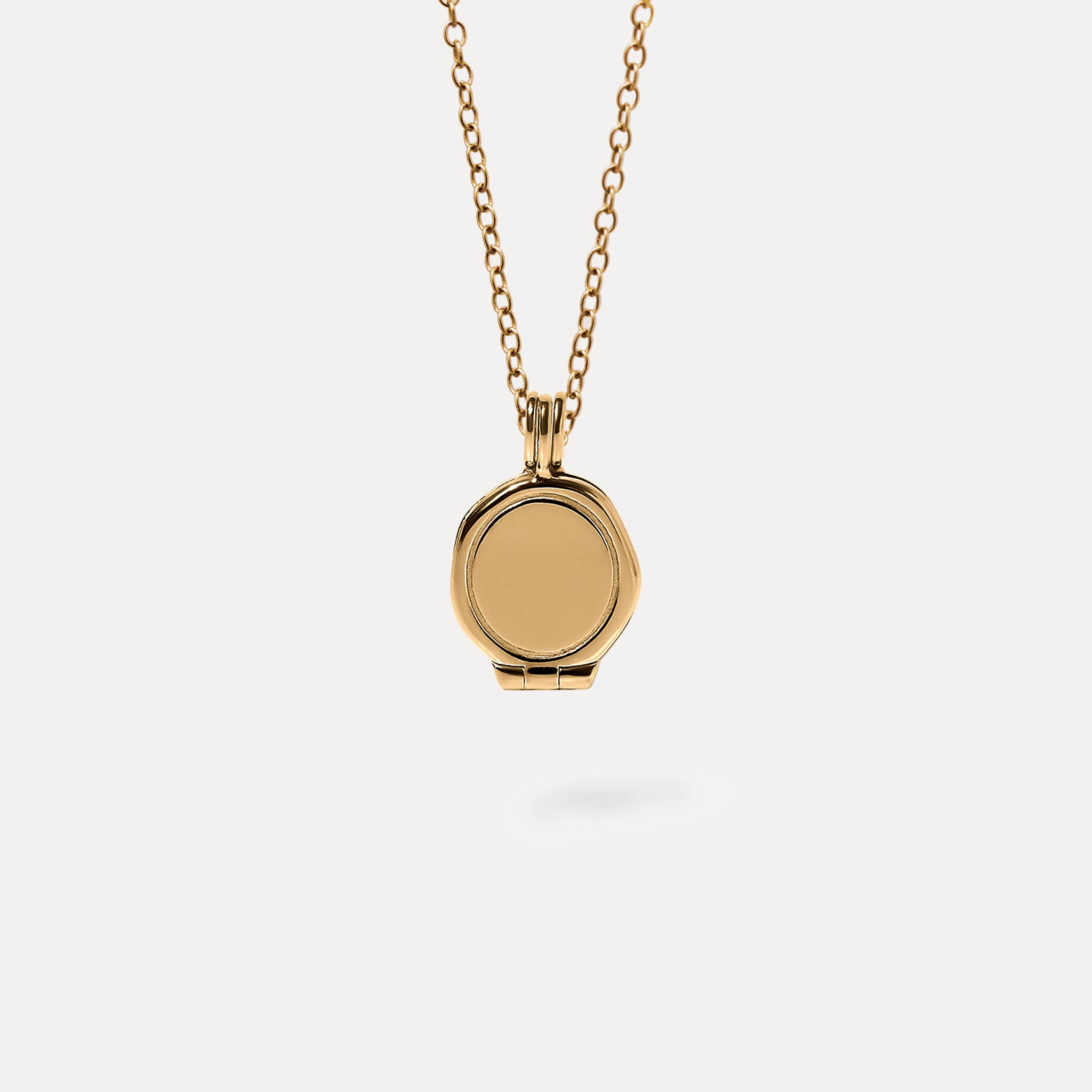 Stilnest Seal Medaillon Halskette Gold Vermeil 45 cm gravierbar