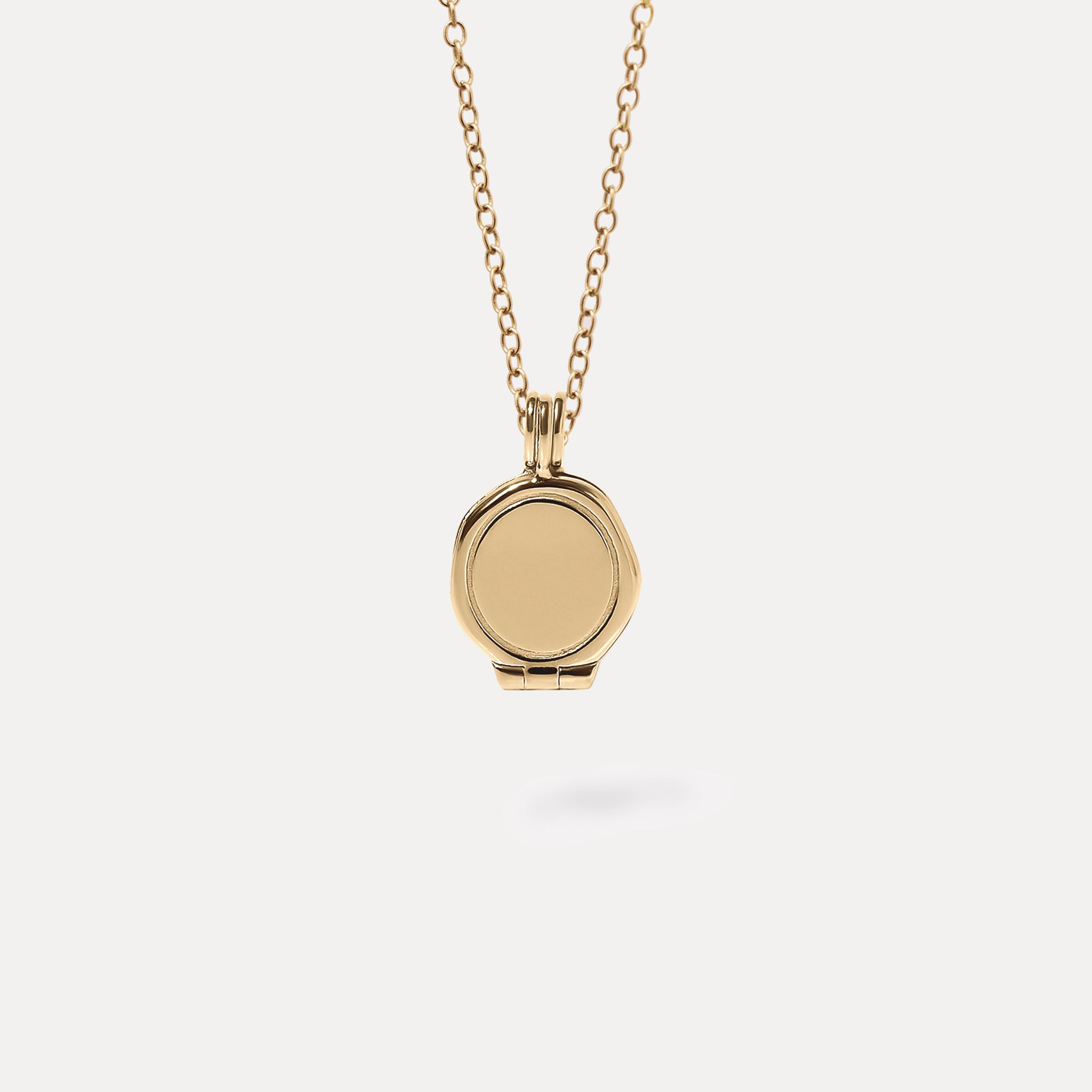Stilnest Seal Medaillon 585 Gold Anhänger gravierbar 45cm